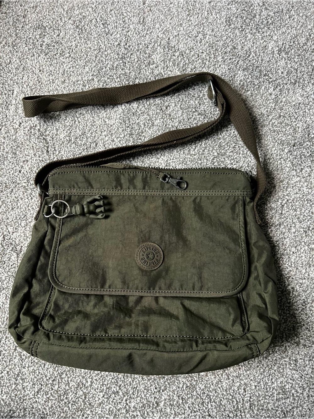 Kipling Green Square Medium Crossbody